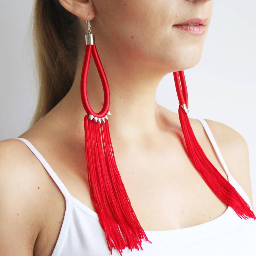 shoulder duster earrings by le ekhaya | notonthehighstreet.com