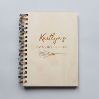Personalised Wooden Whisk Recipe Book, 3 of 4
