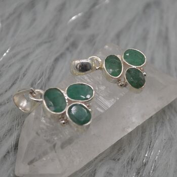 Emerald Pendant: Sterling Silver, May Birthstone, 5 of 8