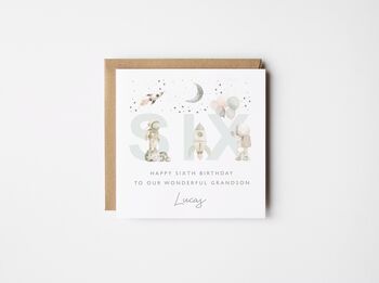 Happy First Birthday Astronaut Card Nephew *Fully Personalised, 6 of 6