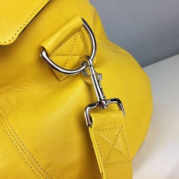 Personalised Handcrafted Yellow Leather Travel Bag, 7 of 8