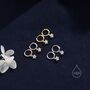 Extra Tiny Cz Flower Huggie Hoop Earrings, thumbnail 7 of 11