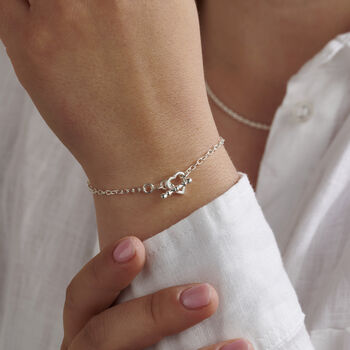 Heart T Bar Birthstone Charm Bracelet, 2 of 6