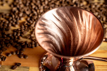 Handmade Solid Copper Pour Over Coffee Dripper, 6 of 7