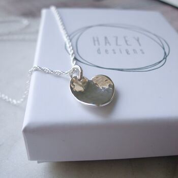 Silver Hammered Heart Necklace, 3 of 5