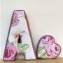 Personalised Fabric Nursery Letter And Heart Set – Handmade Baby Gift, thumbnail 1 of 5