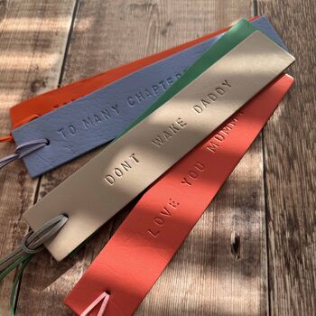 Customised Leather Bookmark For Him, 4 of 4