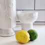 White Ceramic Face Bowl Vase, thumbnail 3 of 4