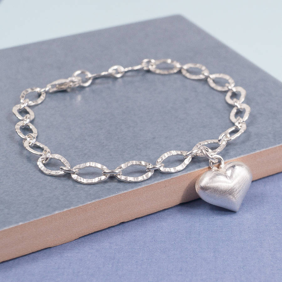 Silver Heart Charm Bracelet By SUMMER AND SILVER | notonthehighstreet.com