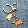 Hot Diggity Dog Enamel Keyring, thumbnail 4 of 5