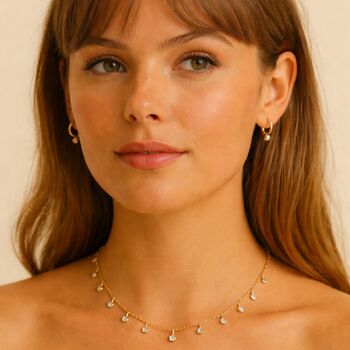 Solid Gold Diamond Hoop Earrings, 3 of 4