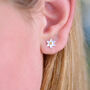 Silver And Gold Daffodil Stud Earrings, thumbnail 2 of 7