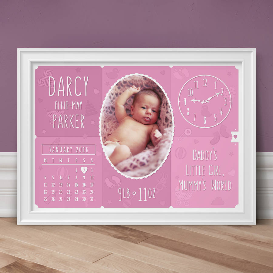 Personalised New Baby Photo Print By Art Adventure | notonthehighstreet.com