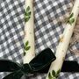 Hand Painted Ivory Holly Candles, thumbnail 3 of 4