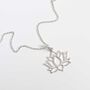 Sterling Silver Lotus Flower Necklace, thumbnail 2 of 6