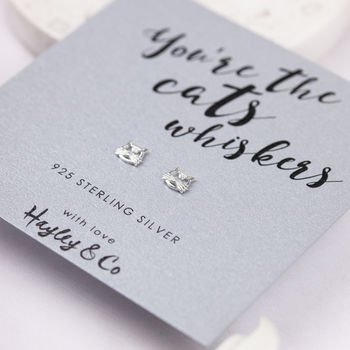 'You're The Cats Whiskers' Sterling Silver Earrings, 2 of 6