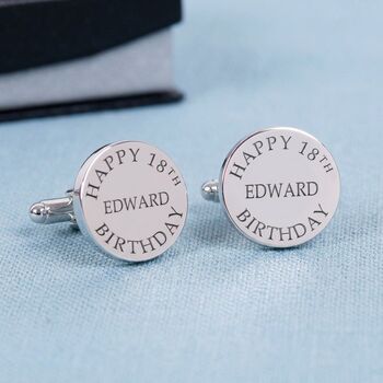 Personalised Happy Birthday Cufflinks, 4 of 6