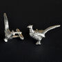Pheasant Cufflinks, Pewter And Silver Gifts For Men, thumbnail 3 of 7