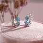Sterling Silver Dainty Forget Me Not Flower Motif Huggie Hoop, thumbnail 3 of 10