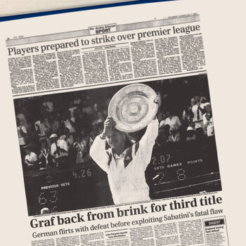 Wimbledon Personalised Tennis Gift Newspaper Book, 7 of 9