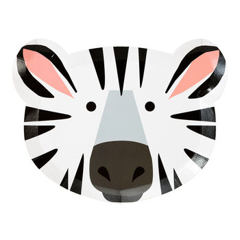 Party Animals Tiger And Zebra Face Plates X 12, 4 of 5