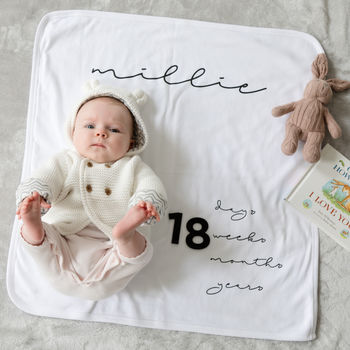 Personalised Baby Milestone Blanket, 3 of 8