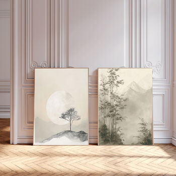 Set Of Two Japanese Misty Landscape Prints, 2 of 4