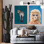 Turquoise Zebra Wearing Heels Original Art Print, thumbnail 5 of 6