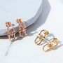 Interlocking Charm Gold Plated Sterling Silver Earrings, thumbnail 1 of 9