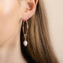 18k Gold Plated Mother Of Pearl Large Hoops, thumbnail 2 of 4