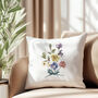 Family Watercolour Birth Month Flower Cushion, thumbnail 1 of 10