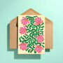 Floral Pink Bouquet Greeting Card, thumbnail 3 of 4