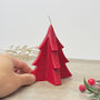 Festive Red Christmas Tree Candle Christmas Decoration, thumbnail 6 of 7