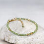 Skinny Peridot Bracelet Gold Or Silver, thumbnail 9 of 12