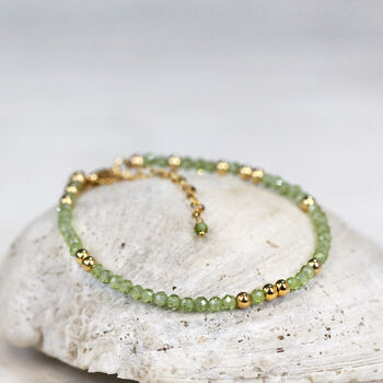 Skinny Peridot Bracelet Gold Or Silver, 9 of 12