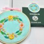 Turquoise Floral Wreath Embroidery Kit, thumbnail 1 of 11