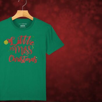 'Little Miss Christmas' Glittery Girls Christmas T Shirt, 10 of 12