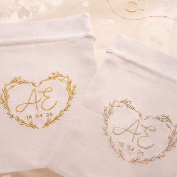 Initial And Date Personalised Bracelet Wedding Gift Set, 7 of 12