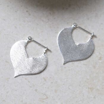 Sterling Silver Love Leaf Drop Earrings, 5 of 7