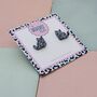 Glitter Black Cat Resin Studs, thumbnail 2 of 4