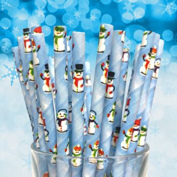Christmas Paper Straws, Penguins And Snowmen Design, 4 of 4