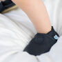 Dotty Fish Plain Navy Soft Leather Baby Shoes With Barefoot Soles, thumbnail 2 of 8