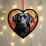 Labrador Stained Glass Effect Heart Suncatcher, thumbnail 2 of 9