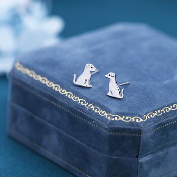 Sterling Silver Cute Puppy Dog Stud Earrings, 7 of 11