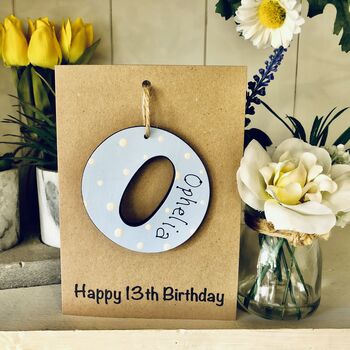 Personalised 13th Birthday Letter Wooden Keepsake Card, 4 of 6