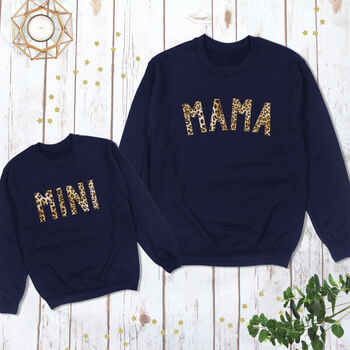 Mama Child Matching Mother's Day Leopard Sweatshirts, 2 of 6