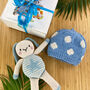 Baby Toy Gift Set Blue Motif Bunny And Blue Spotty Hat, thumbnail 2 of 2