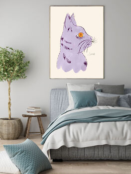 Andy Wahol Lilac Cat Art Print, 3 of 3
