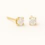 9ct Gold April Cubic Zirconia Birthstone Stud Earrings, thumbnail 4 of 5