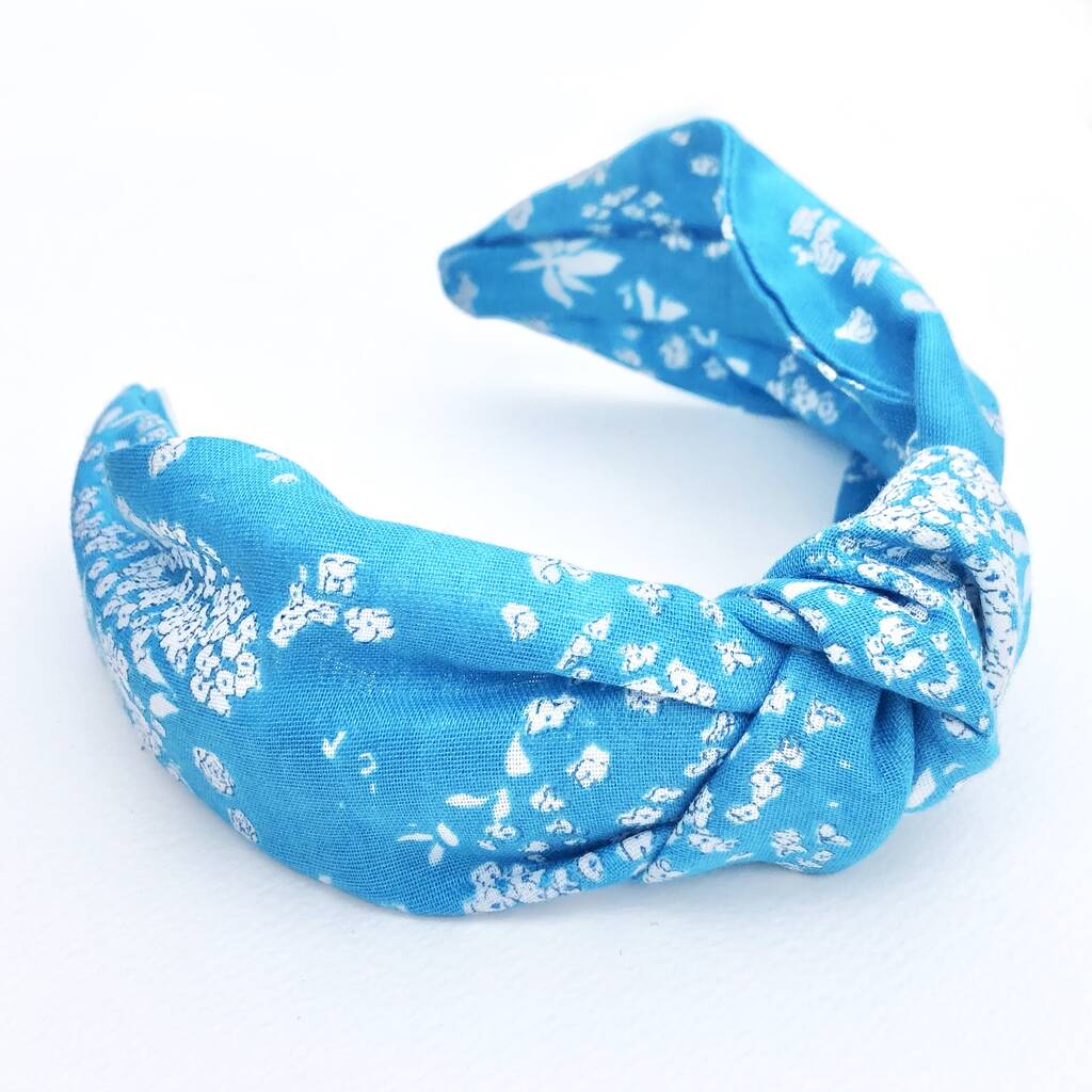 Lei Nani Knotted Headband In Turquoise By Swee Mei | notonthehighstreet.com
